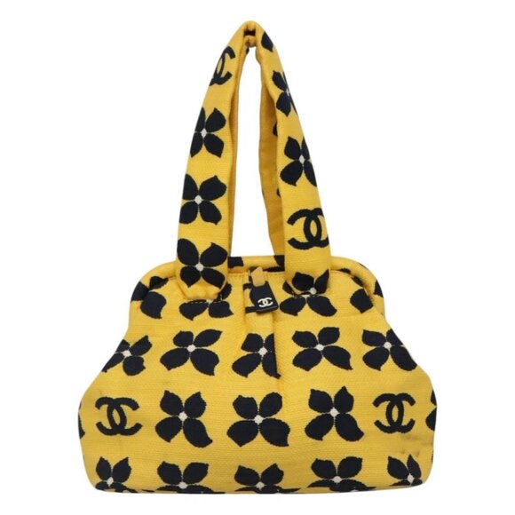CHANEL Hand Bag Canvas Yellow CC - Picture 3 of 15